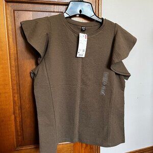 UNIQLO Ruffle Sleeve Top NWT
